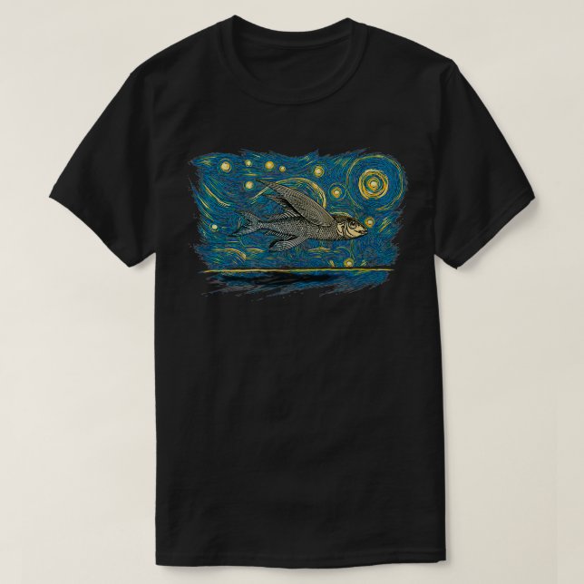 Camiseta Pescado volador de estilo retro vintage (Diseño del anverso)