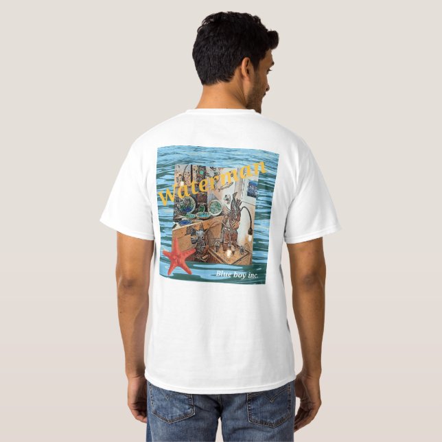 Camiseta Pescado y agua de los pescadores de mariscos o est (Reverso completo)