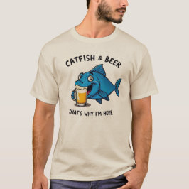 Camiseta Pescado y cerveza por eso estoy aquí gracioso