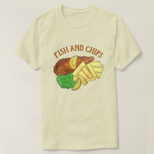 Camiseta Pescado y chile Peas Restaurante pub británico com