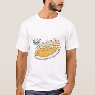 Camiseta pescado y patatas fritas