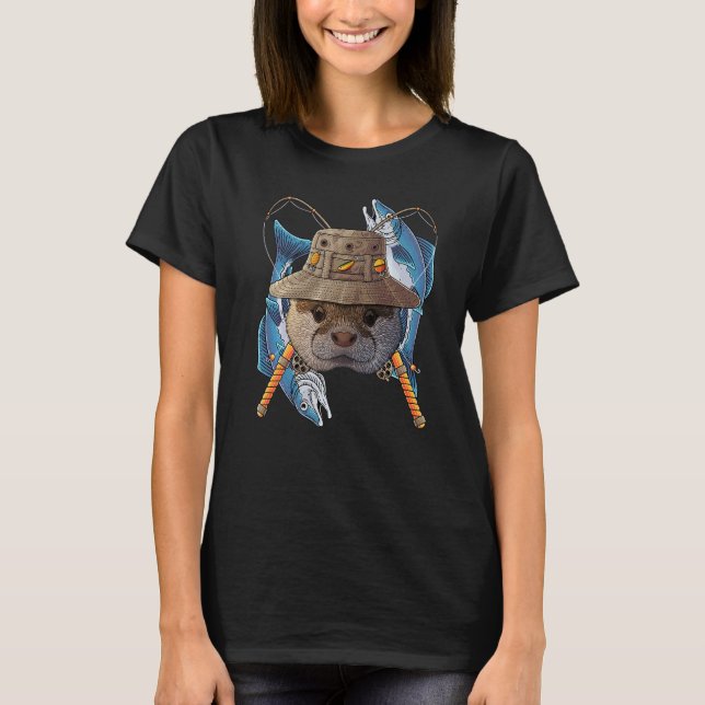 Camiseta Pescador al aire libre Pescador Animal Cute Fly Fi (Anverso)