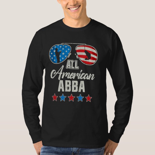 Camiseta Pescador Americano Abba 4 De Julio Bandera Estadou (Anverso)