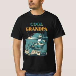 Camiseta Pescador Antiguo En El Muelle Diseño Retro De Pesc