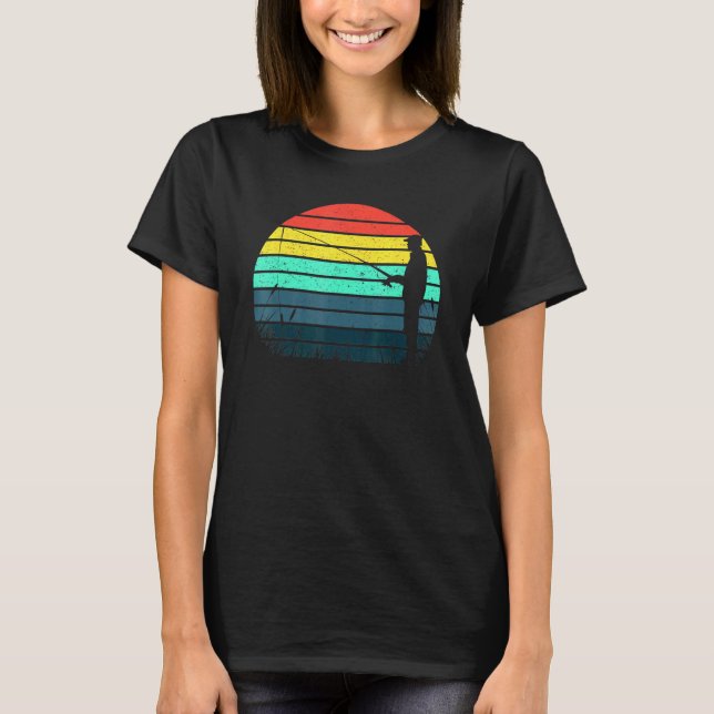 Camiseta Pescador - Atardecer - Anglicar retro - Pescar (Anverso)