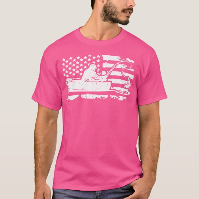 Camiseta Pescador Bandera Estadounidense Molesta A La Pesca (Anverso)
