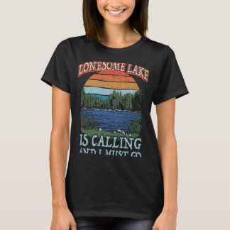 Camiseta Pescador Camping Camping Lago Retro Vacaciones Lon