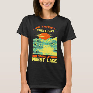 Camiseta Pescador Camping Lago Vacacional Lago Sacerdote La