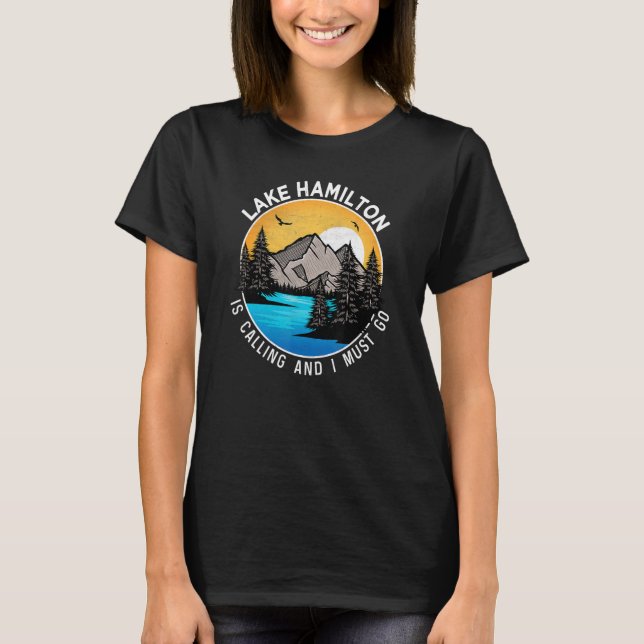 Camiseta Pescador Camping Lakeview Lago Hamilton (Anverso)