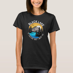 Camiseta Pescador Camping Lakeview Lago Negro