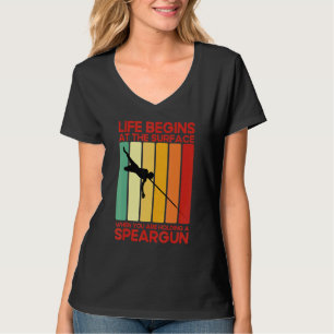 Camiseta Pescador con arpón Vintage Apnea Buzo Freediving C