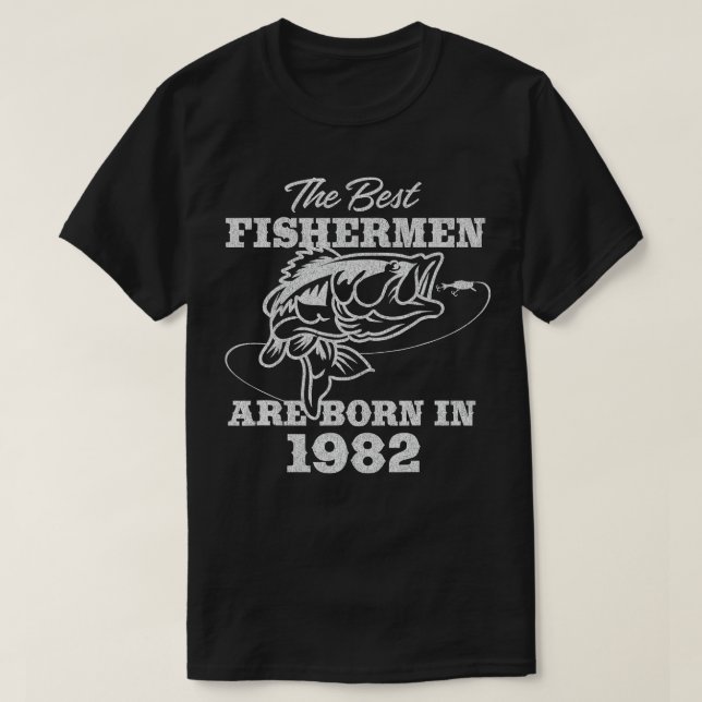 Camiseta Pescador de 40 años de edad_ Pesca 1982 40º cumple (Diseño del anverso)