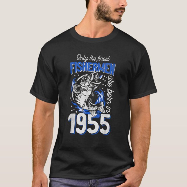 Camiseta Pescador de 70 años de edad 1955 70º cumpleaños (Anverso)