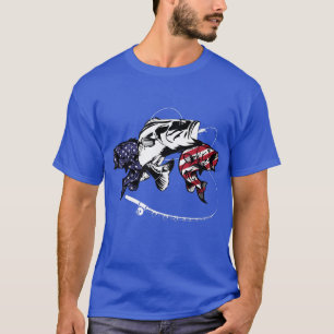 Camiseta Pescador De Azulejos Rojos Azul Blanco Patriótico