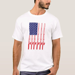 Camiseta Pescador de bandera de Estados Unidos papá abuelo 