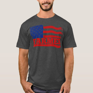 Camiseta Pescador de bandera estadounidense de Farmer USA