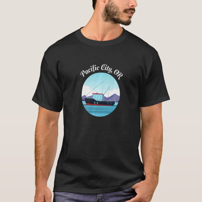 Camiseta Pescador de barcos de pesca de Oregón, Ciudad del  (Anverso)