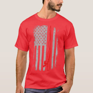 Camiseta Pescador de bomberos Línea Roja Bandera estadounid
