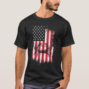 Camiseta Pescador De Cangrejo Bandera Estadounidense 4 De J
