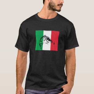 Camiseta Pescador de carpas  Bandera italiana pesca de carp
