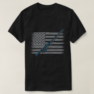 Camiseta Pescador de estilo vintage con bandera estadounide