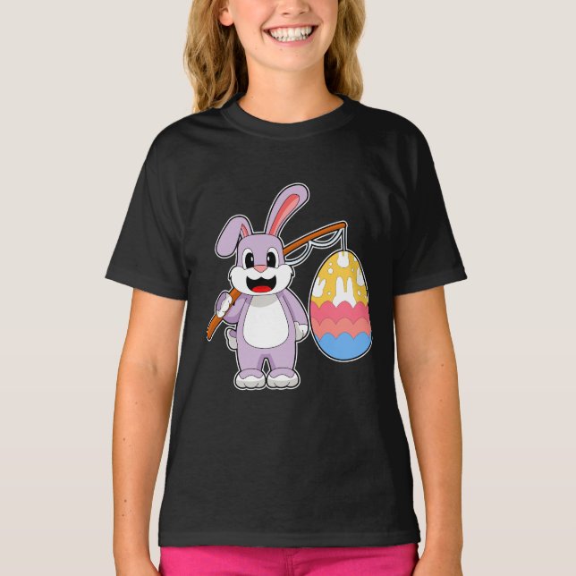 Camiseta Pescador de huevos de pascua de pascua de conejo (Anverso)