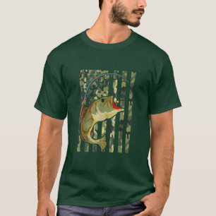 Camiseta Pescador De La Bandera De La Pesca Estadounidense