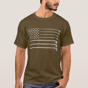 Camiseta Pescador De La Bandera De La Pesca Estadounidense