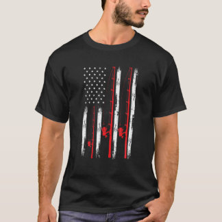 Camiseta Pescador de la bandera de los Estados Unidos