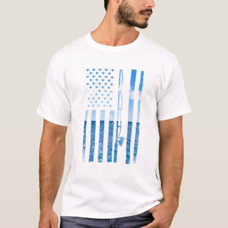 Camiseta Pescador de la bandera estadounidense, pescador, c