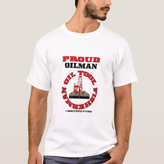 Camiseta Pescador de la herramienta del aceite, camiseta, (Anverso)