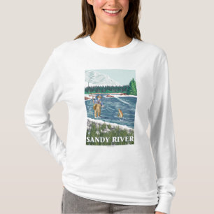 Camiseta Pescador de la mosca - río de Sandy, Oregon