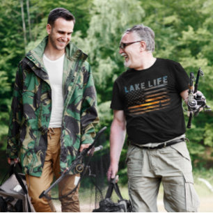 Camiseta Pescador de Lake Life Bandera estadounidense de Su