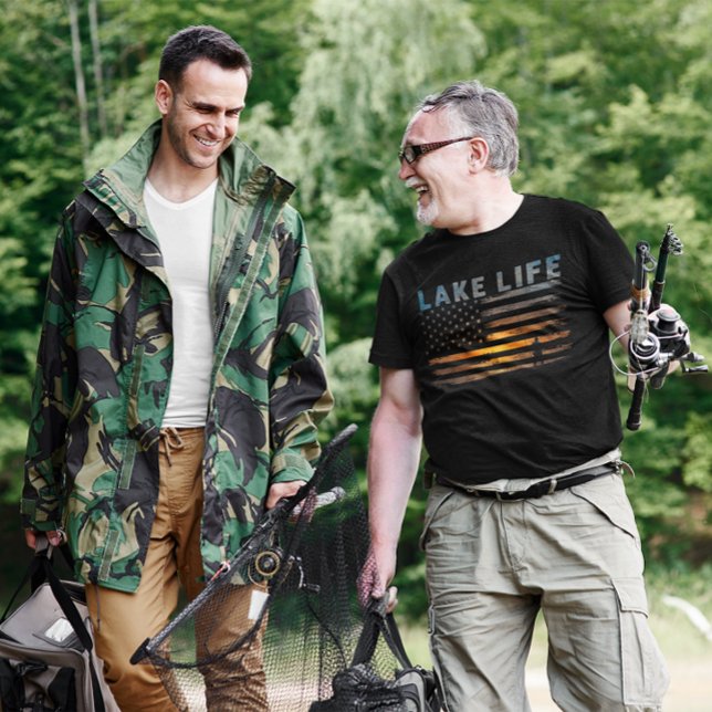 Camiseta Pescador de Lake Life Bandera estadounidense de Su (Subido por el creador)