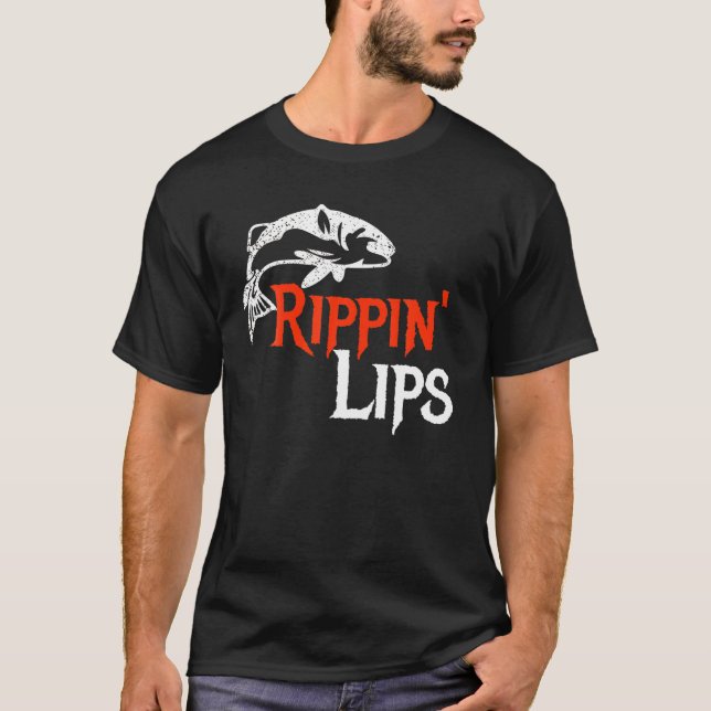 Camiseta Pescador de los labios de Rippin Angler Bass Walle (Anverso)