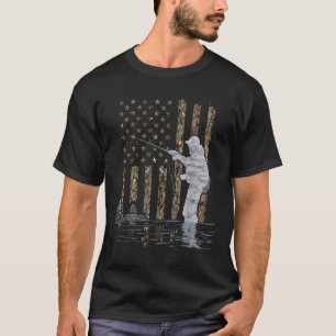 Camiseta Pescador de mosca Camuflaje de bandera americana M