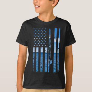 Camiseta Pescador de peces bandera americana divertido B pe