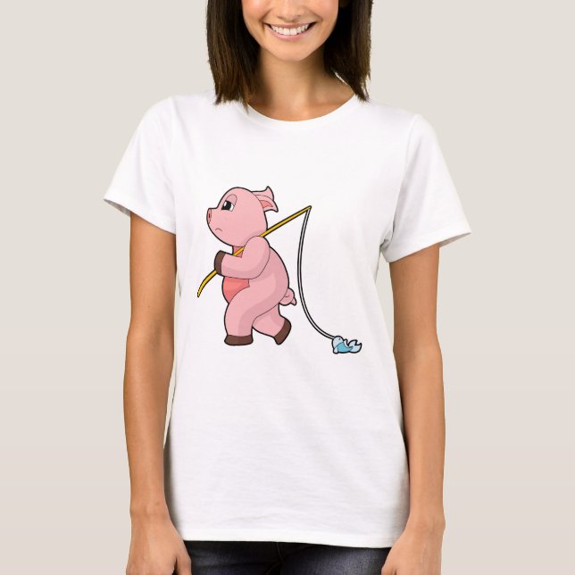 Camiseta Pescador de Peces Cerdo (Anverso)