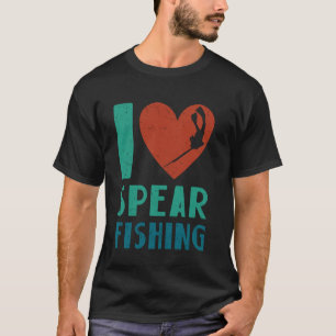 Camiseta Pescador de peces pescador con lanza caña de pesca