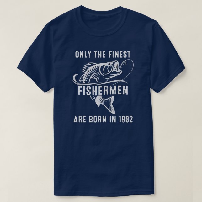 Camiseta Pescador de pesca de 40 años 1982 40 cumpleaños (Diseño del anverso)