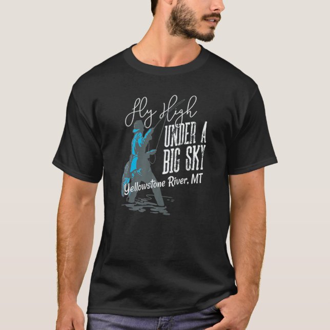 Camiseta Pescador de pesca de la mosca del río Yellowstone  (Anverso)
