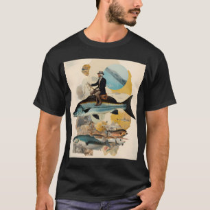 Camiseta Pescador de pesca papá vaquero carrete papá abuelo