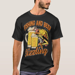 Camiseta Pescador De Pesca Y Pesca De Cerveza Sizzle Dicien
