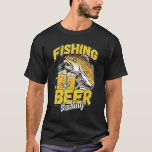 Camiseta Pescador De Pesca Y Pesca De Cerveza Sizzle Dicien
