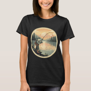 Camiseta Pescador de ranas en el lago Sunrise Diseño de pes