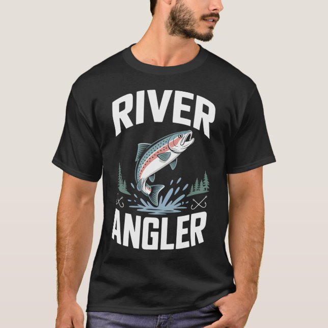 Camiseta Pescador de río con mosca (Anverso)