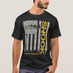 Camiseta Pescador de róbalo - Bandera americana de estilo v