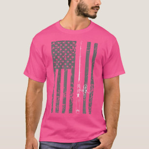 Camiseta Pescador de Rod de Bandera Americana