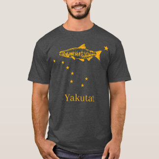 Camiseta Pescador de salmón con bandera del estado de Yakut