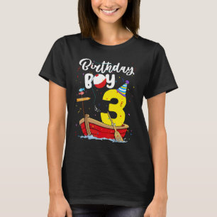 Camiseta Pescador de tercer cumpleaños pescando niños de 3 